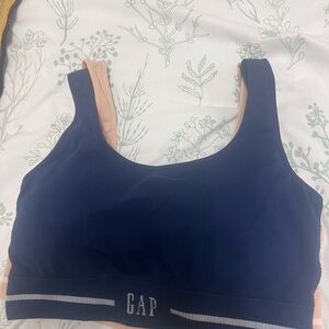 GAP Women's Deep Blue and Peach Sports Bra